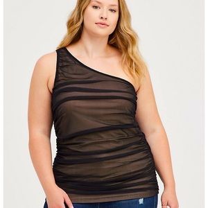 torrid NWT!!! One shoulder mesh foxy cami Black—torrid size 1 (14-16)
